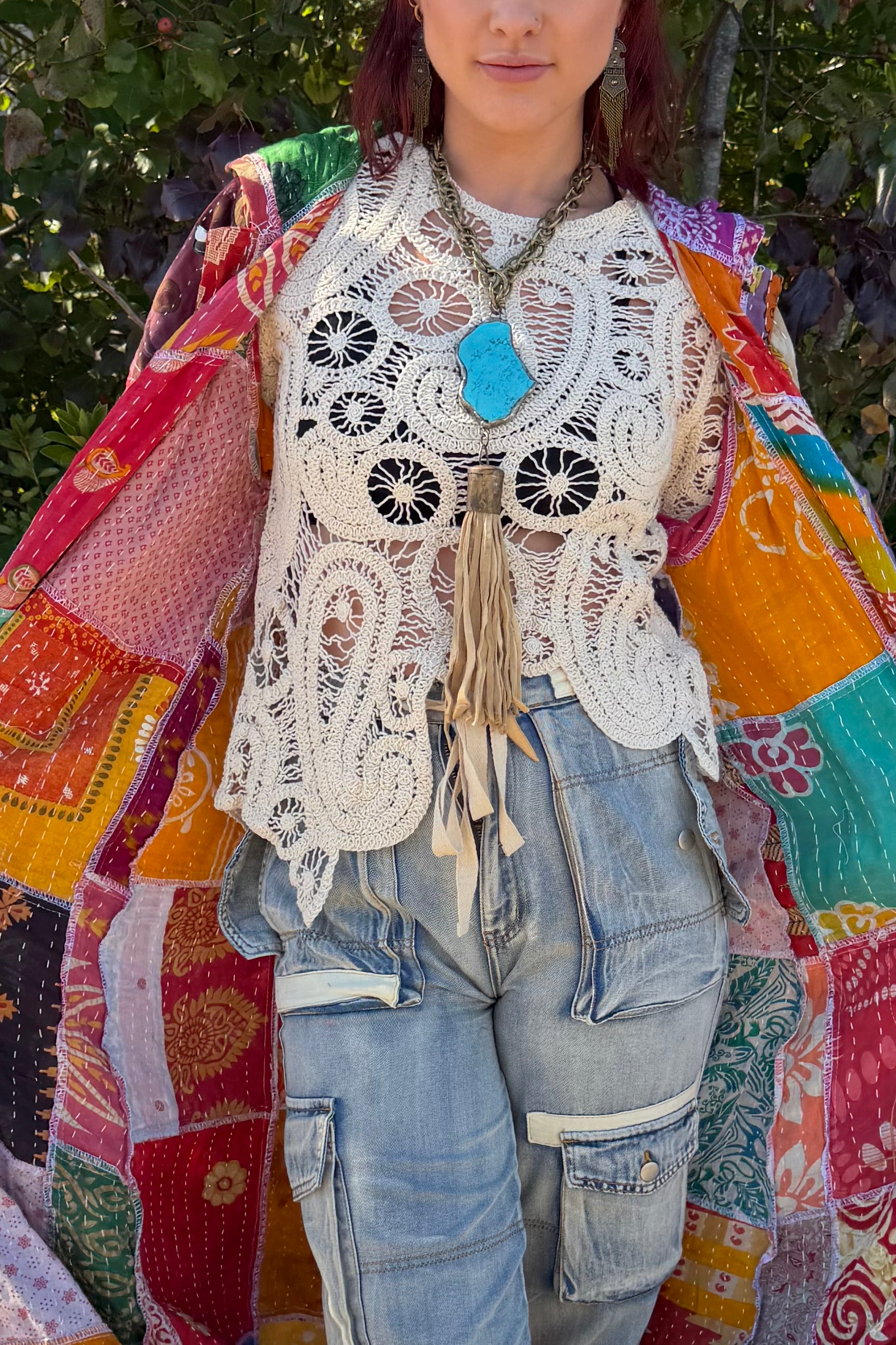 In the Flow Hooded Kantha Duster