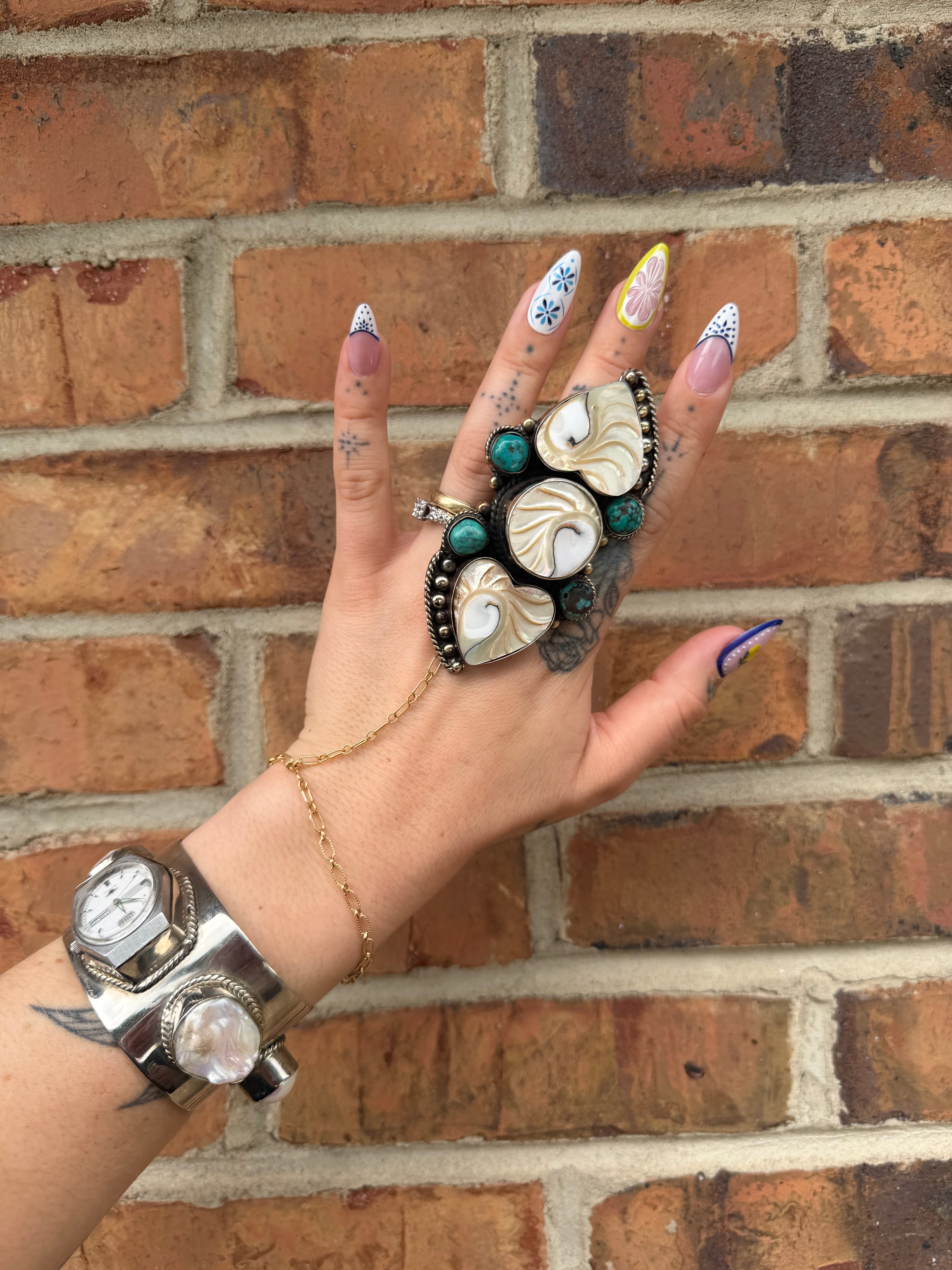 Heart Stack Statement Ring