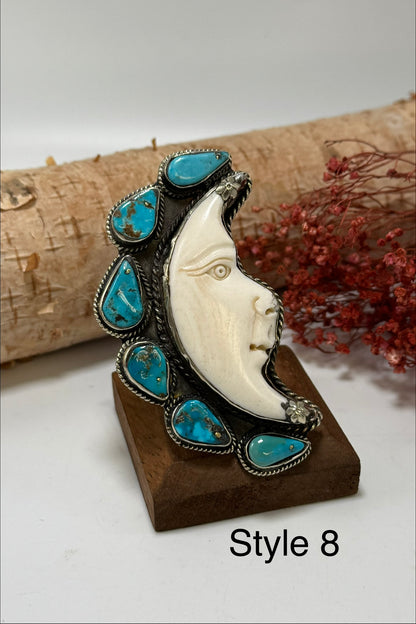 Half Moon Turquoise Statement Ring