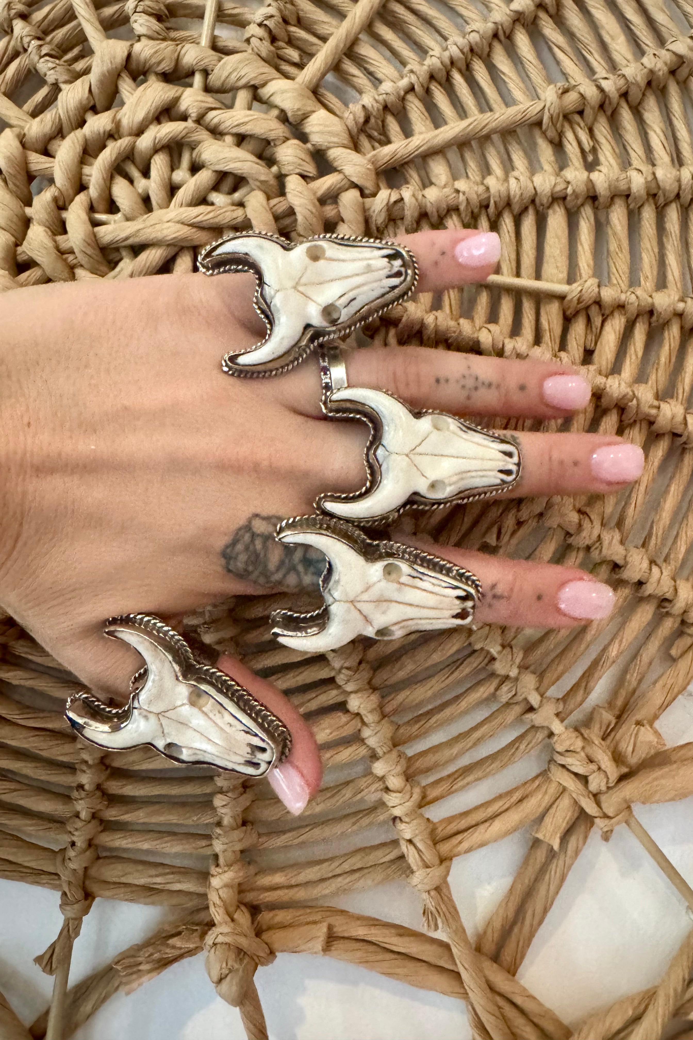 Skull Face Carved Ring