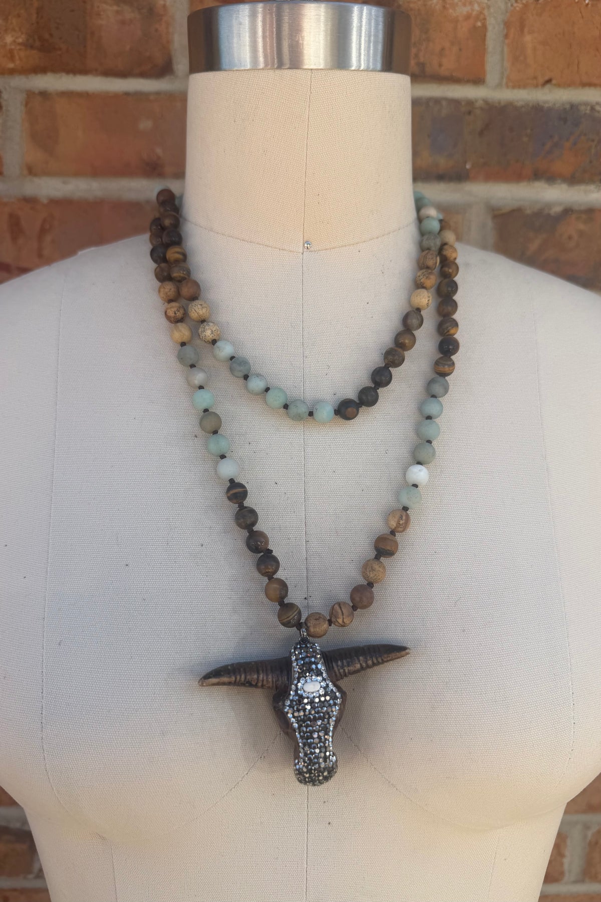 Blinged Out Steer Head Necklace