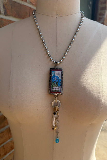 Floral Beautiful Domino Necklace