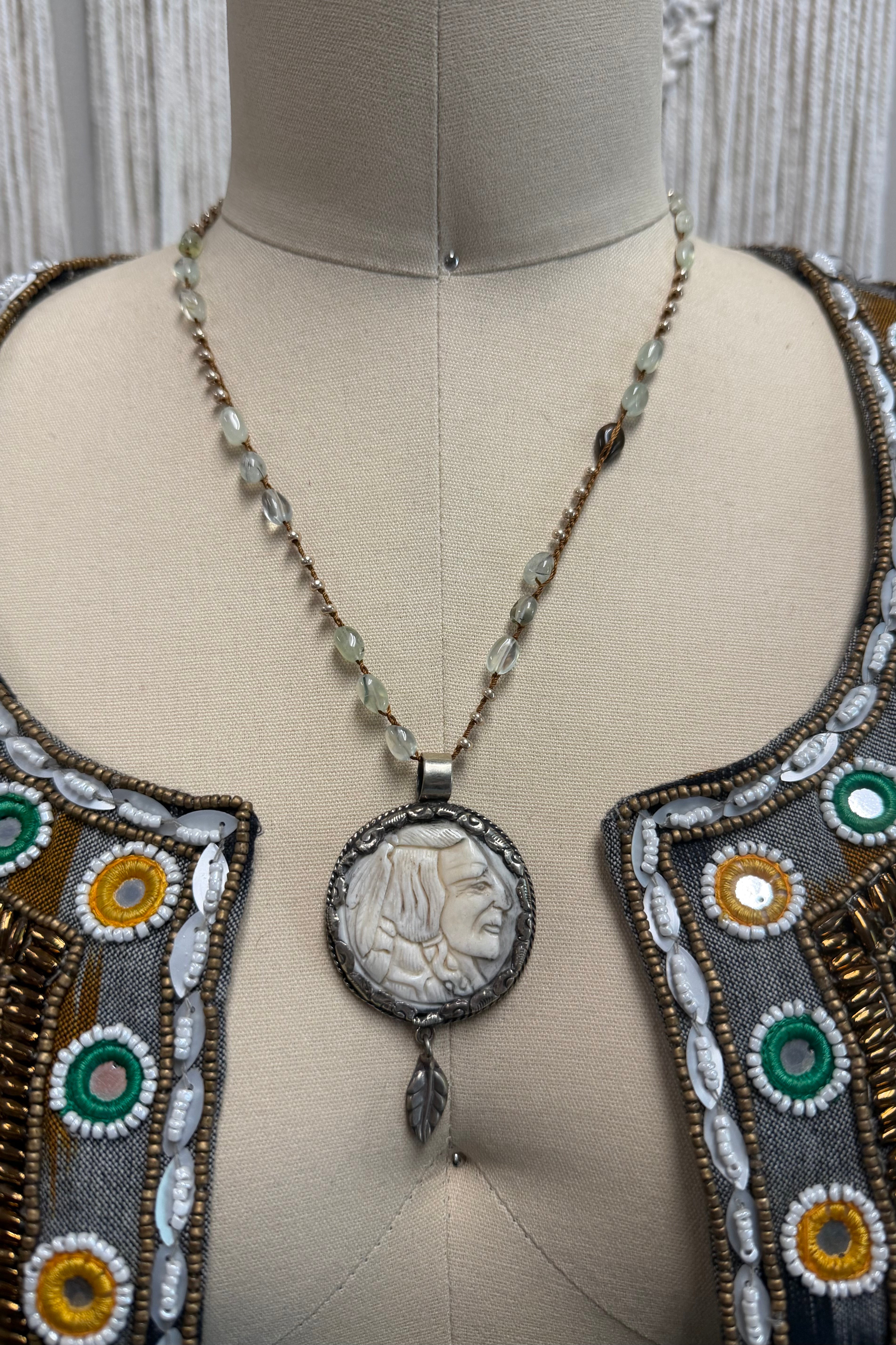 Indian and Bull Necklace
