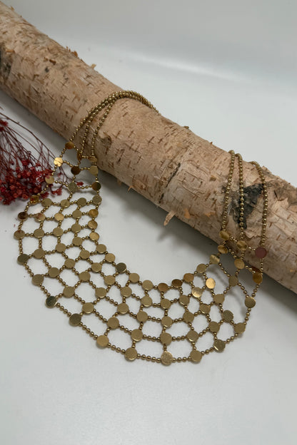 Golden Dots Layered Necklace