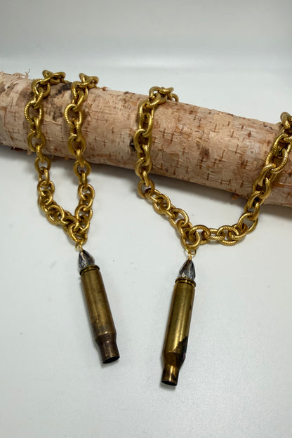 FINAL SALE Brass Bullet Necklace