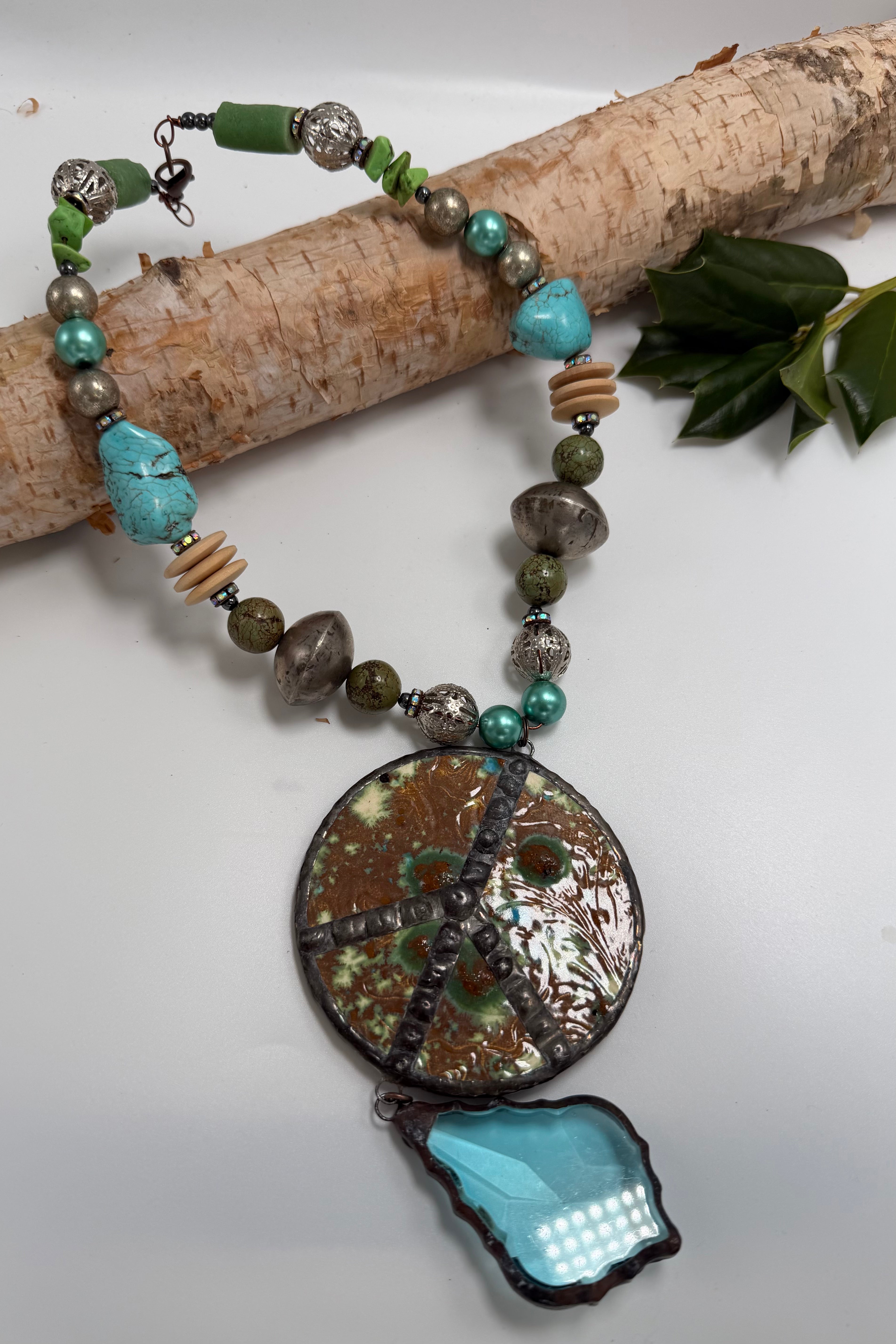 Peace Necklace in Brown