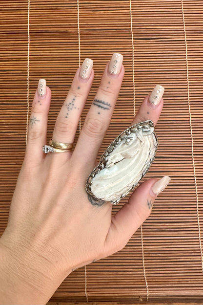 Horse Carved Head Ring
