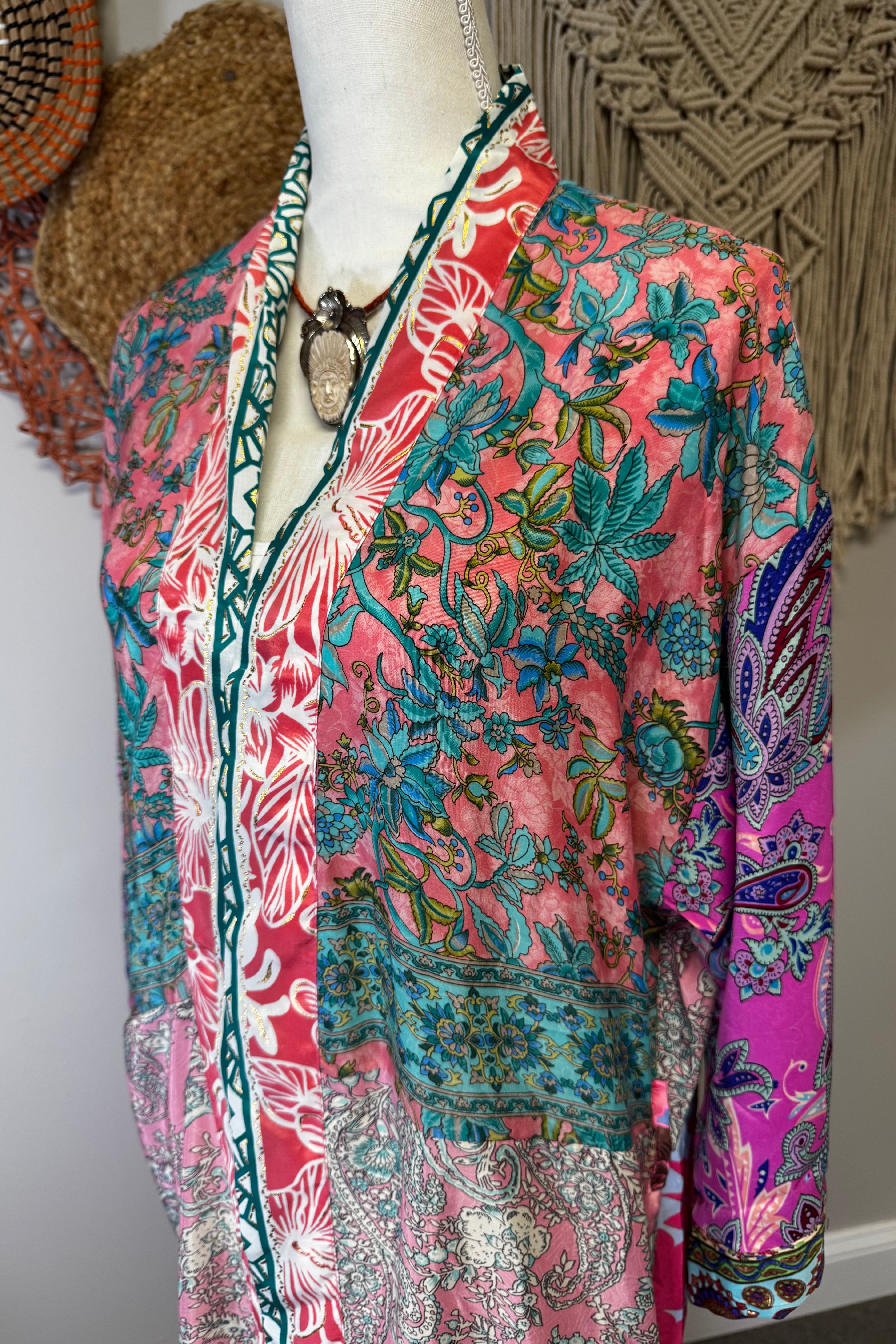 Poly Silk Kimono Combo M