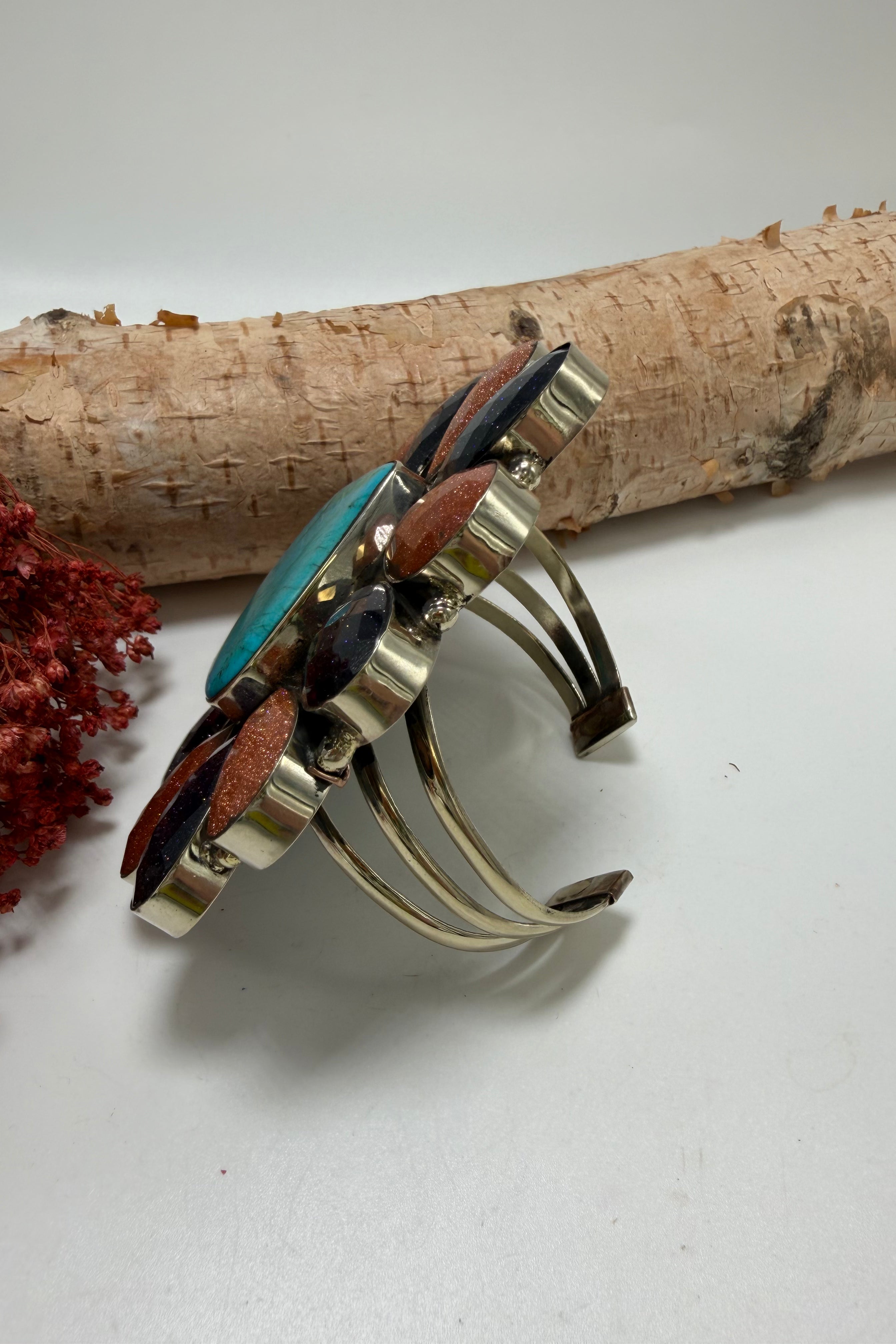 Blue Teardrop Cuff