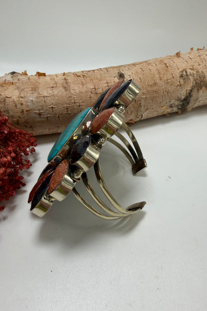 Blue Teardrop Cuff
