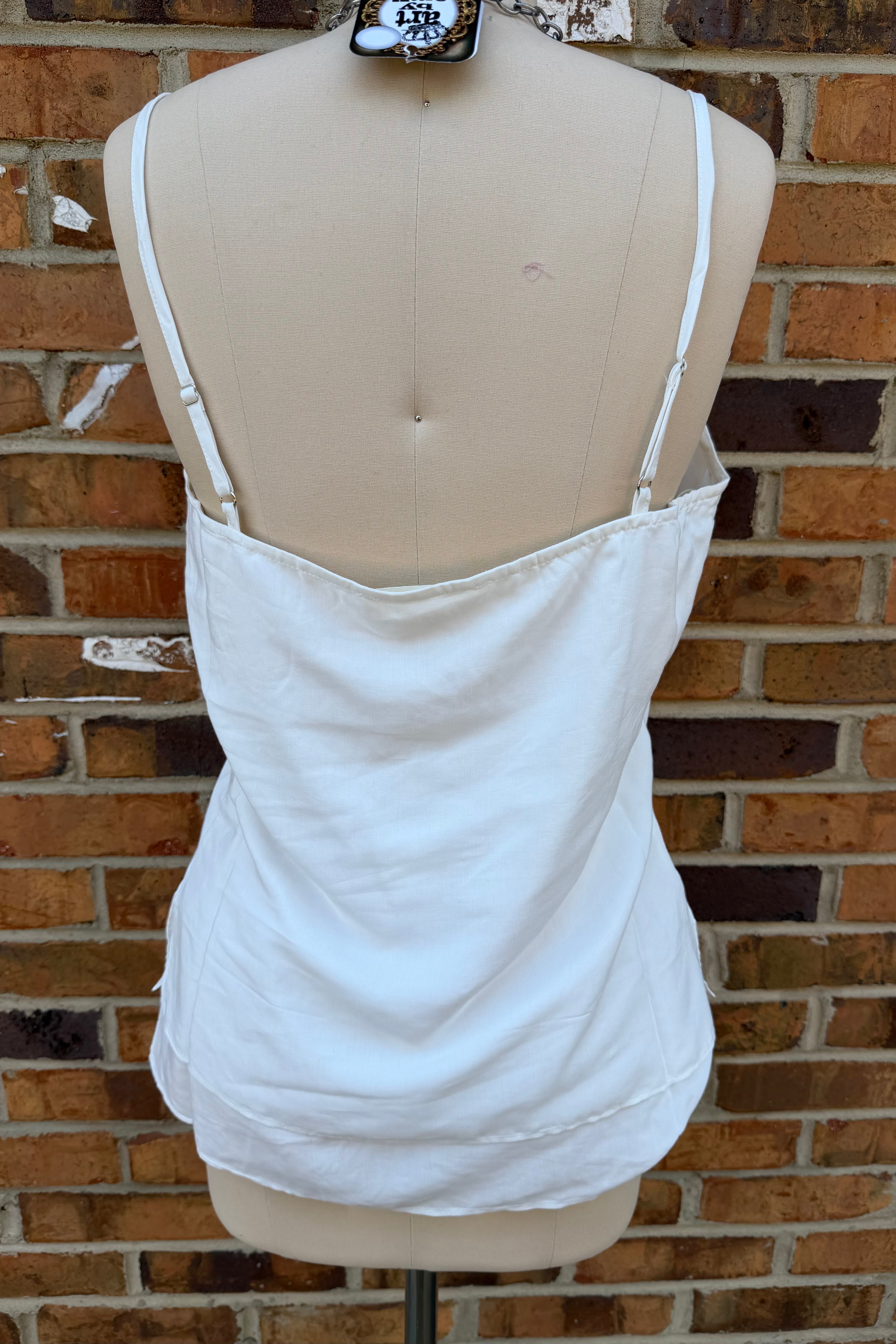 Simple White Tank with Lace