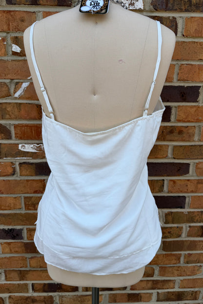 Simple White Tank with Lace