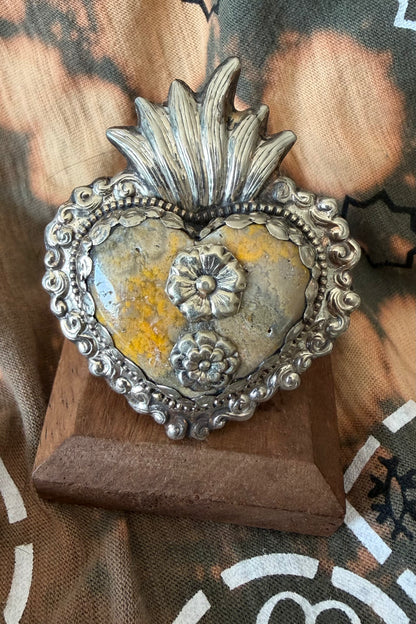 Dramatic Sacred Bumble Jasper Heart Ring