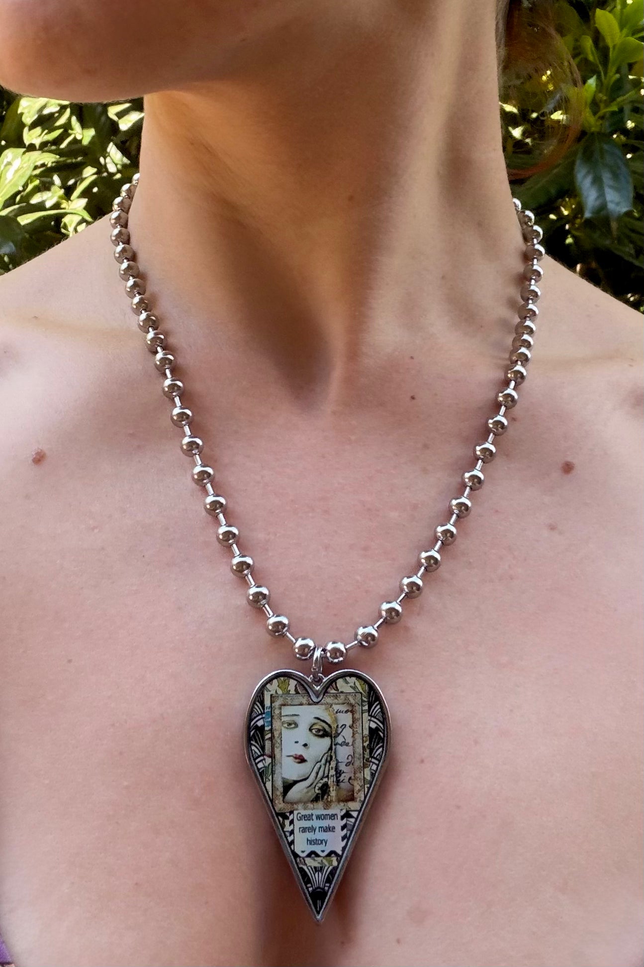 Spirit Lala: Large "Great Women" Heart Pendant Necklace