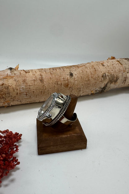 Silvered Time Watch Ring
