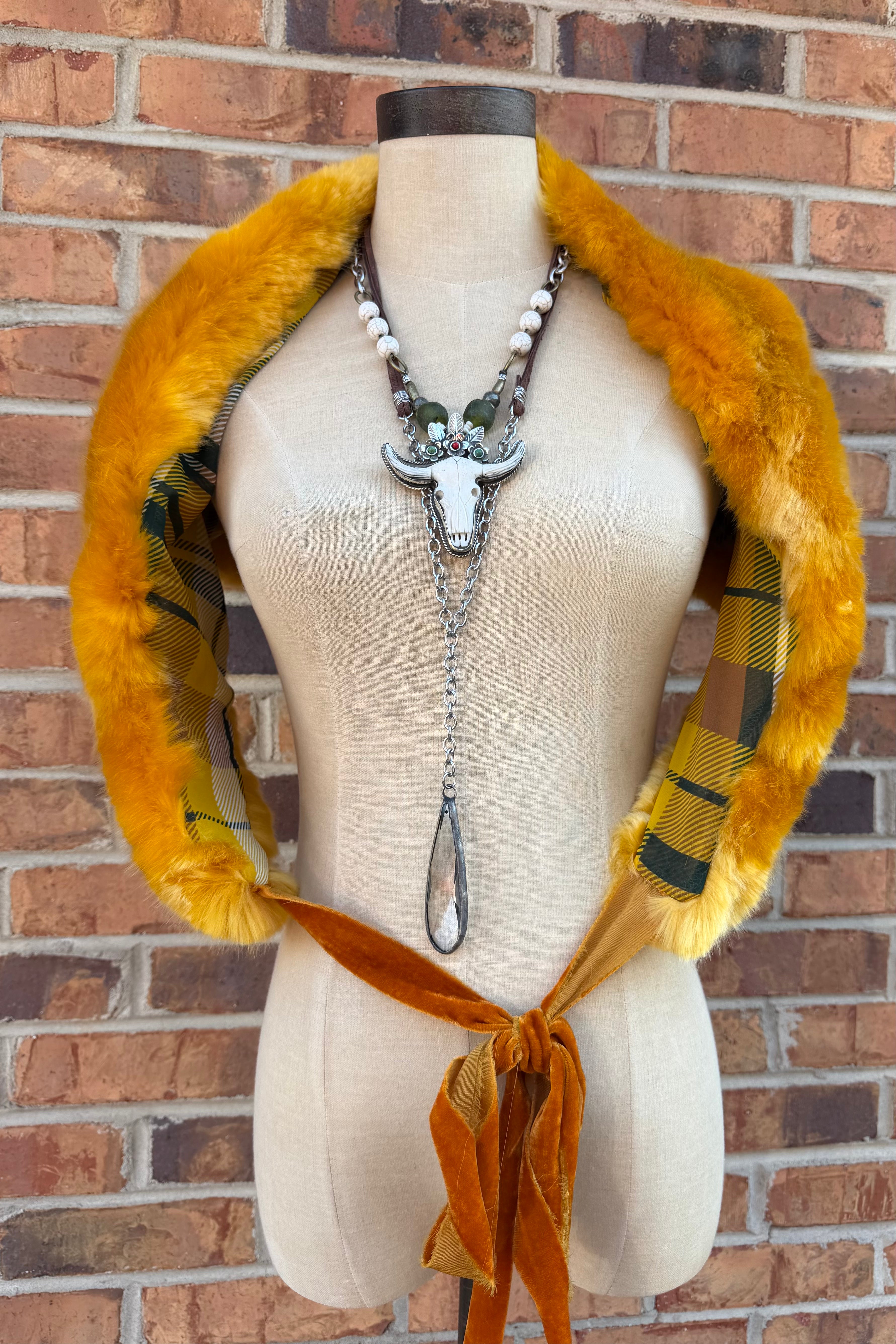 Amber Faux Fur Velvet Knot Stole