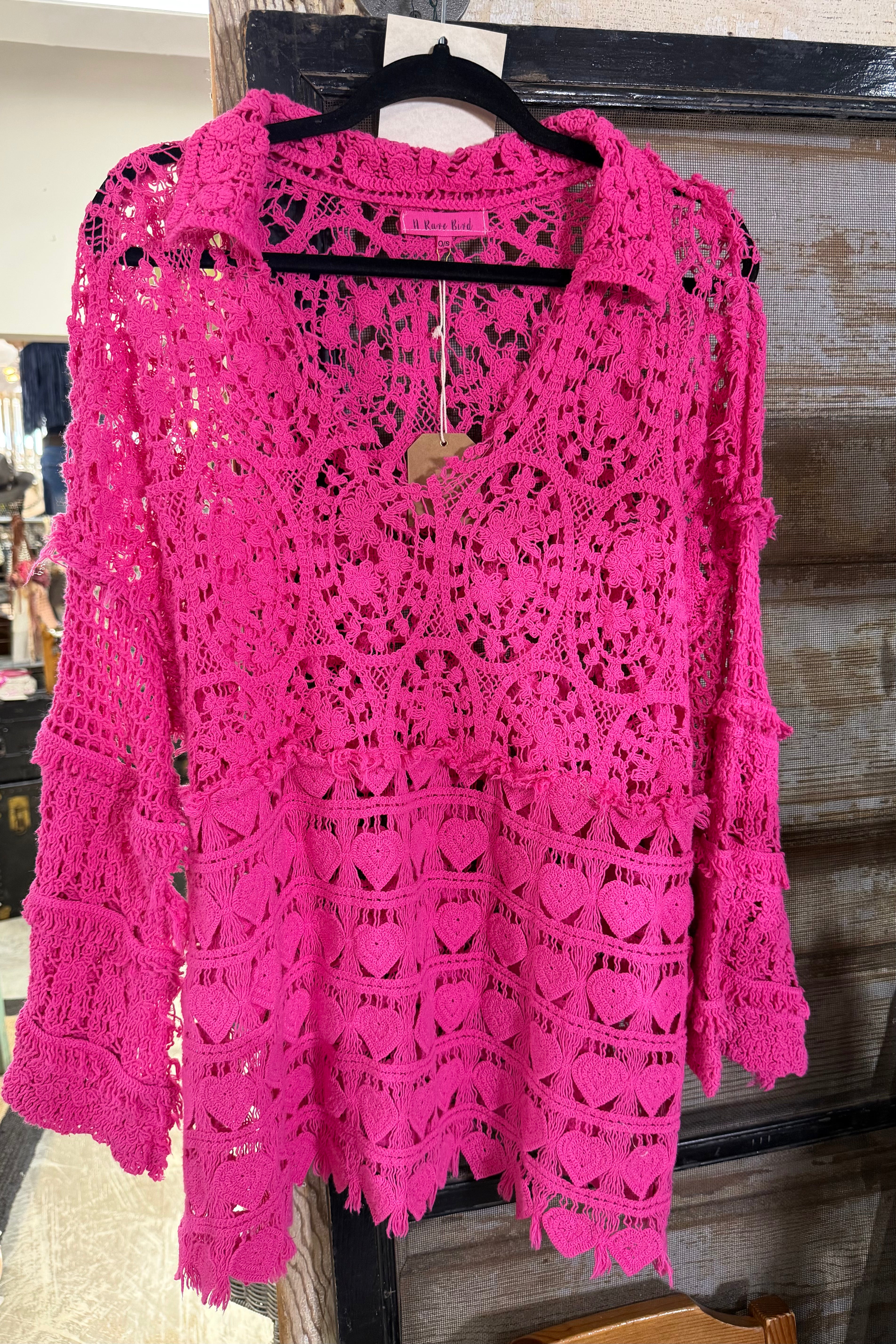 Crochet Heart Layering Sweater