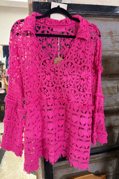 Crochet Heart Layering Sweater