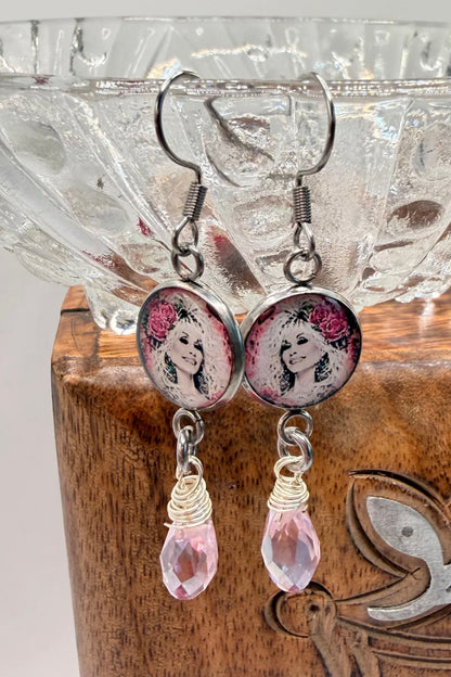 Dolly Pink Circle Bead Drop EarringsRegular price