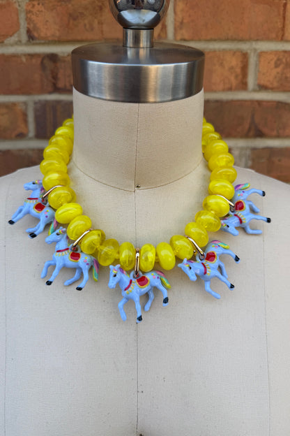 Horses Feeling Blue Necklace