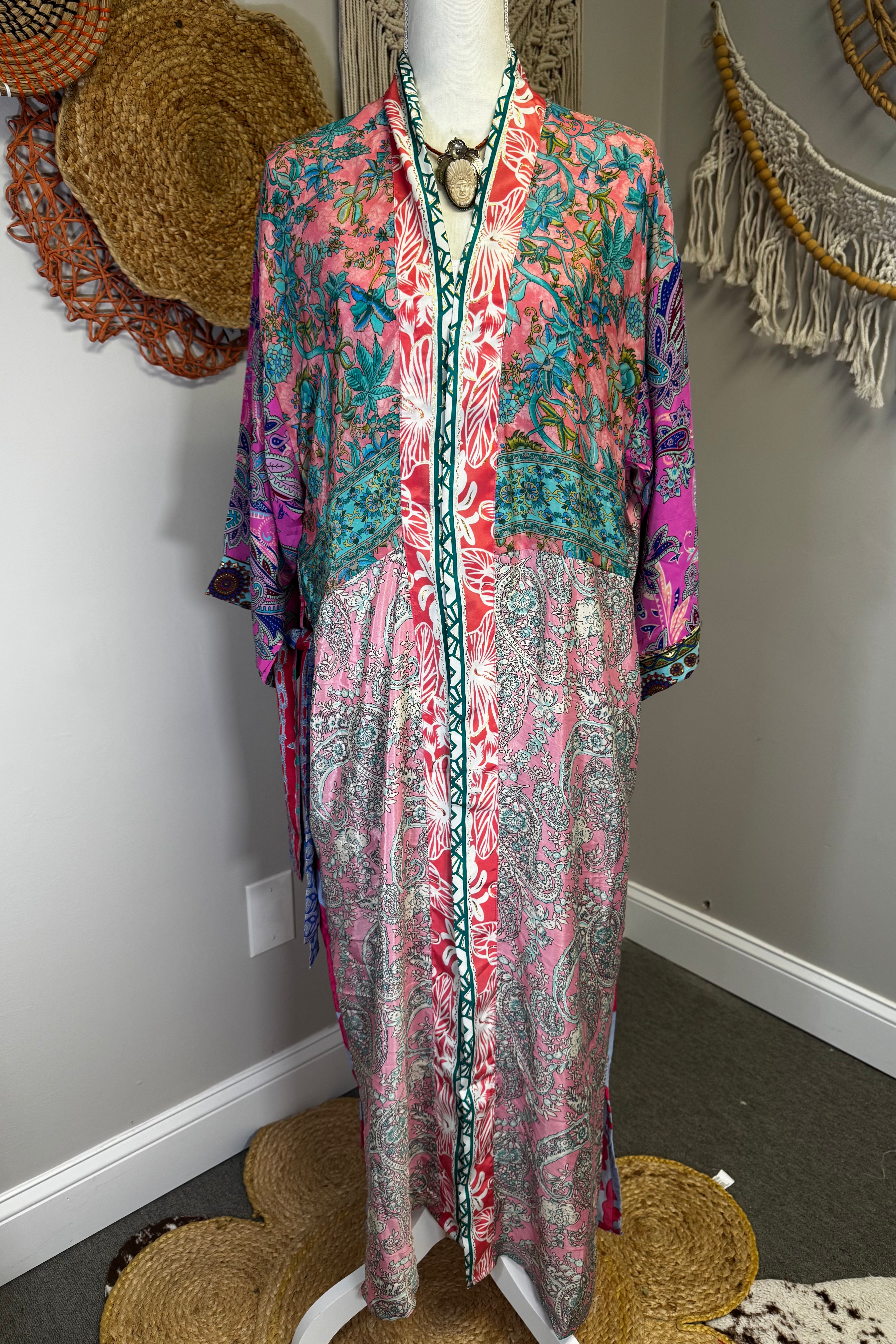 Poly Silk Kimono Combo M