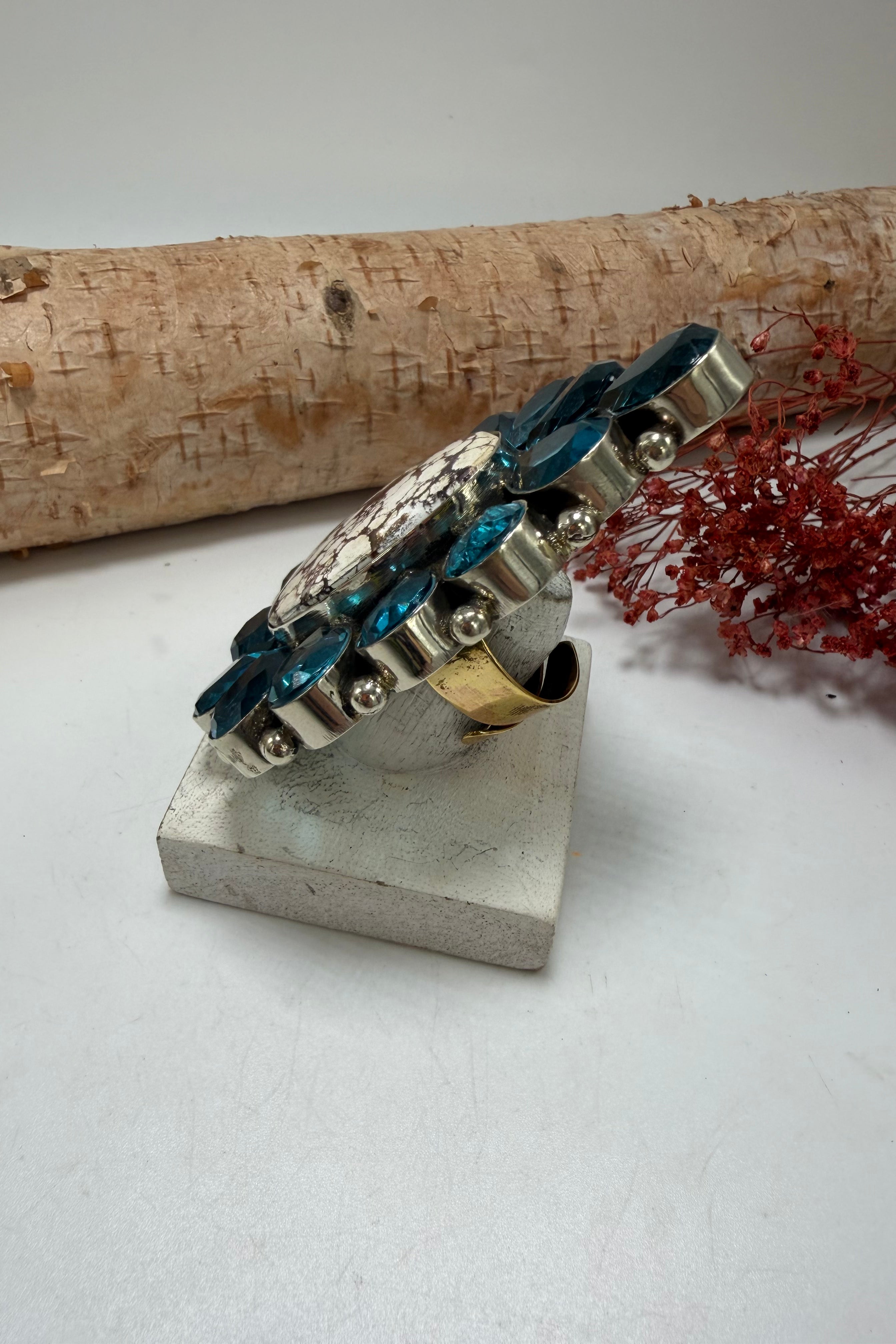 Back Around Gem Ring - Adjustable