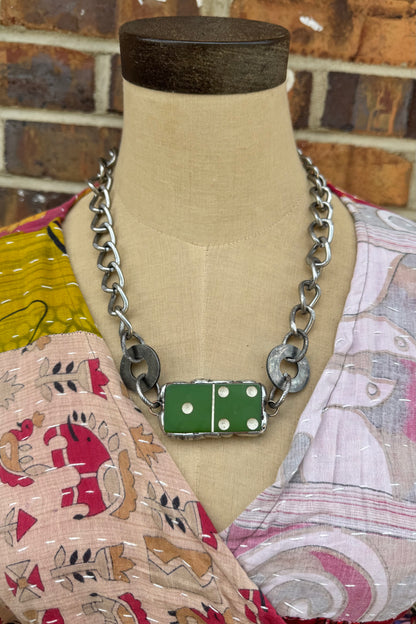 Pre-Order Shipping Oct 25th - Dominos Green Necklace