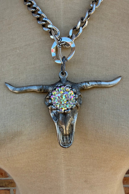 Silver Longhorn Necklace