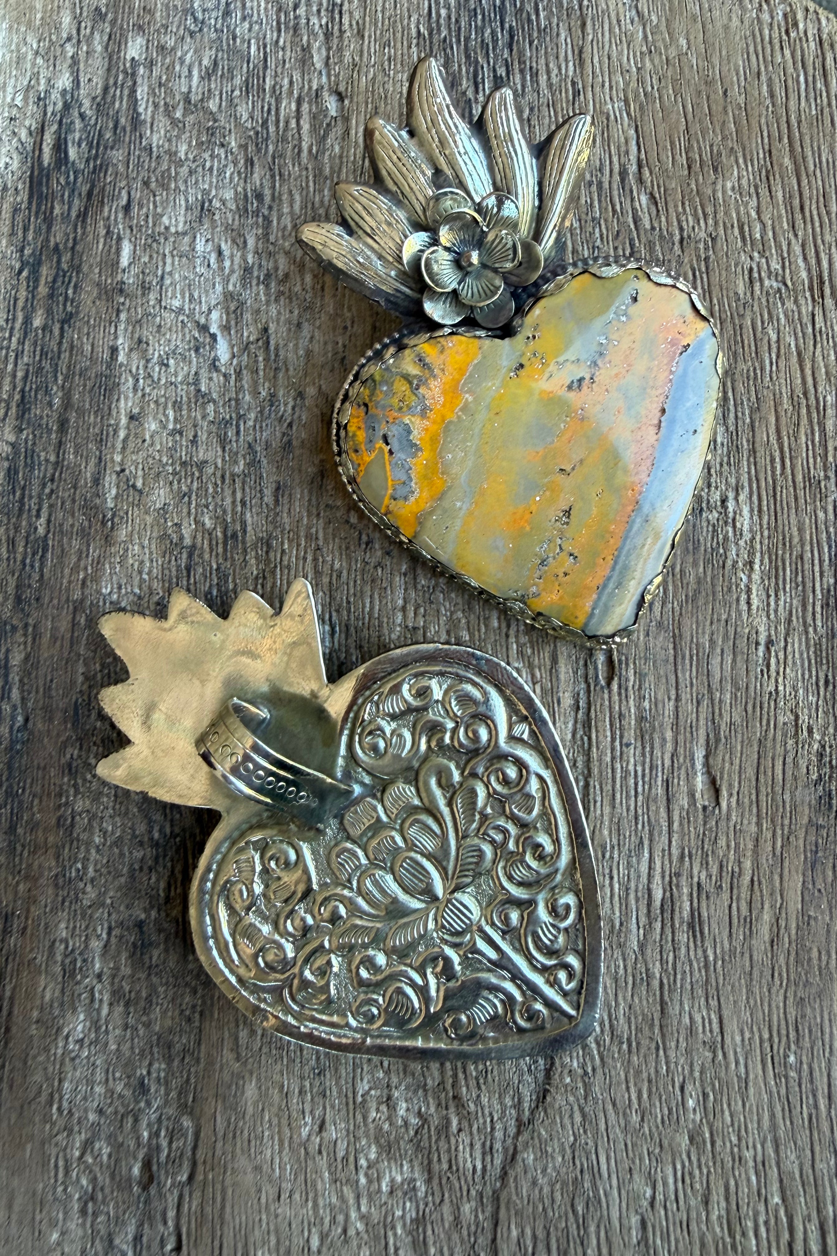 Heart on Fire in Yellow Pendant