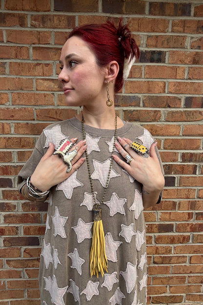 Yellow Fringe Necklace