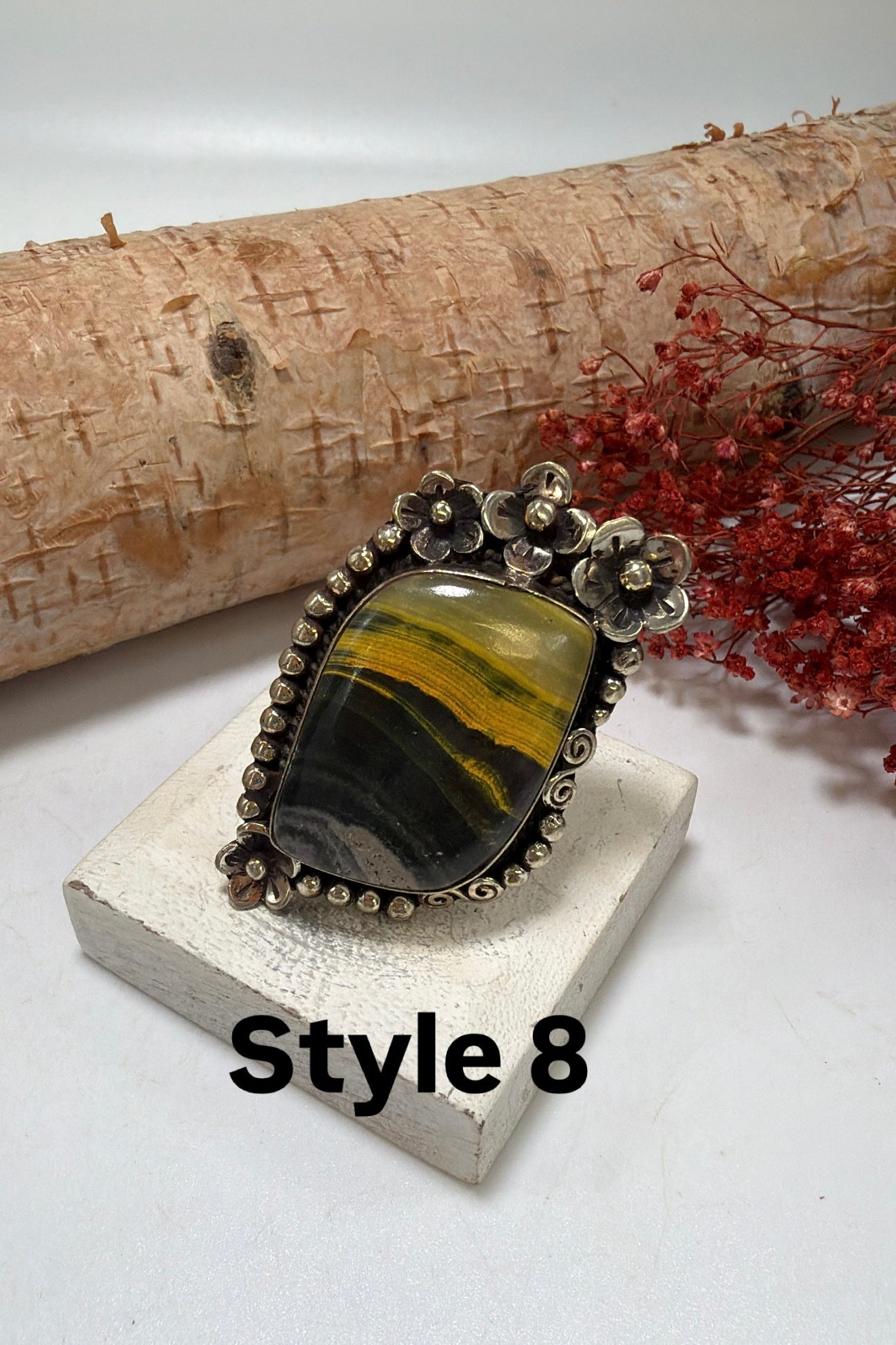 BB Jasper & Flowers Ring