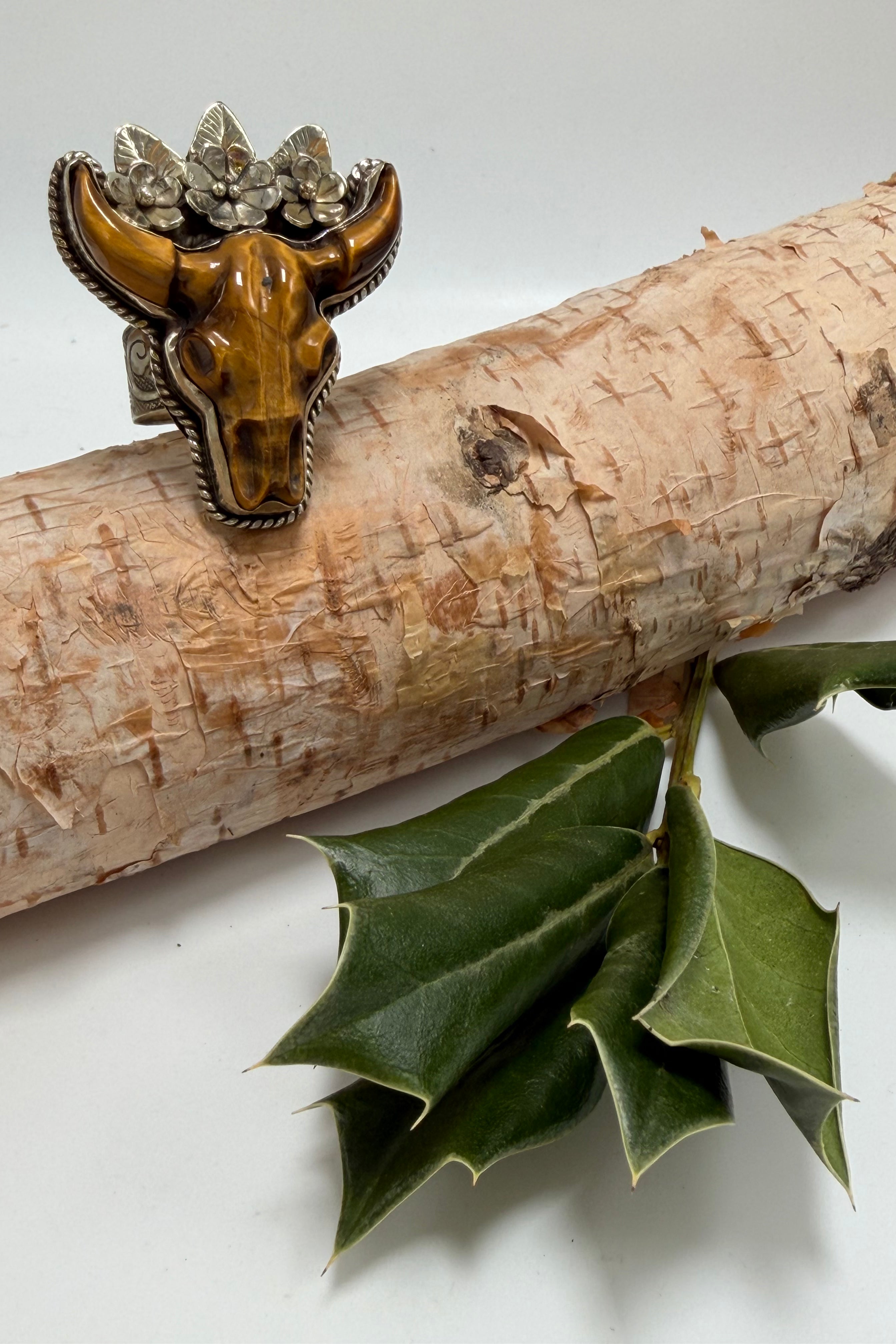 Bull Head with Flowers
