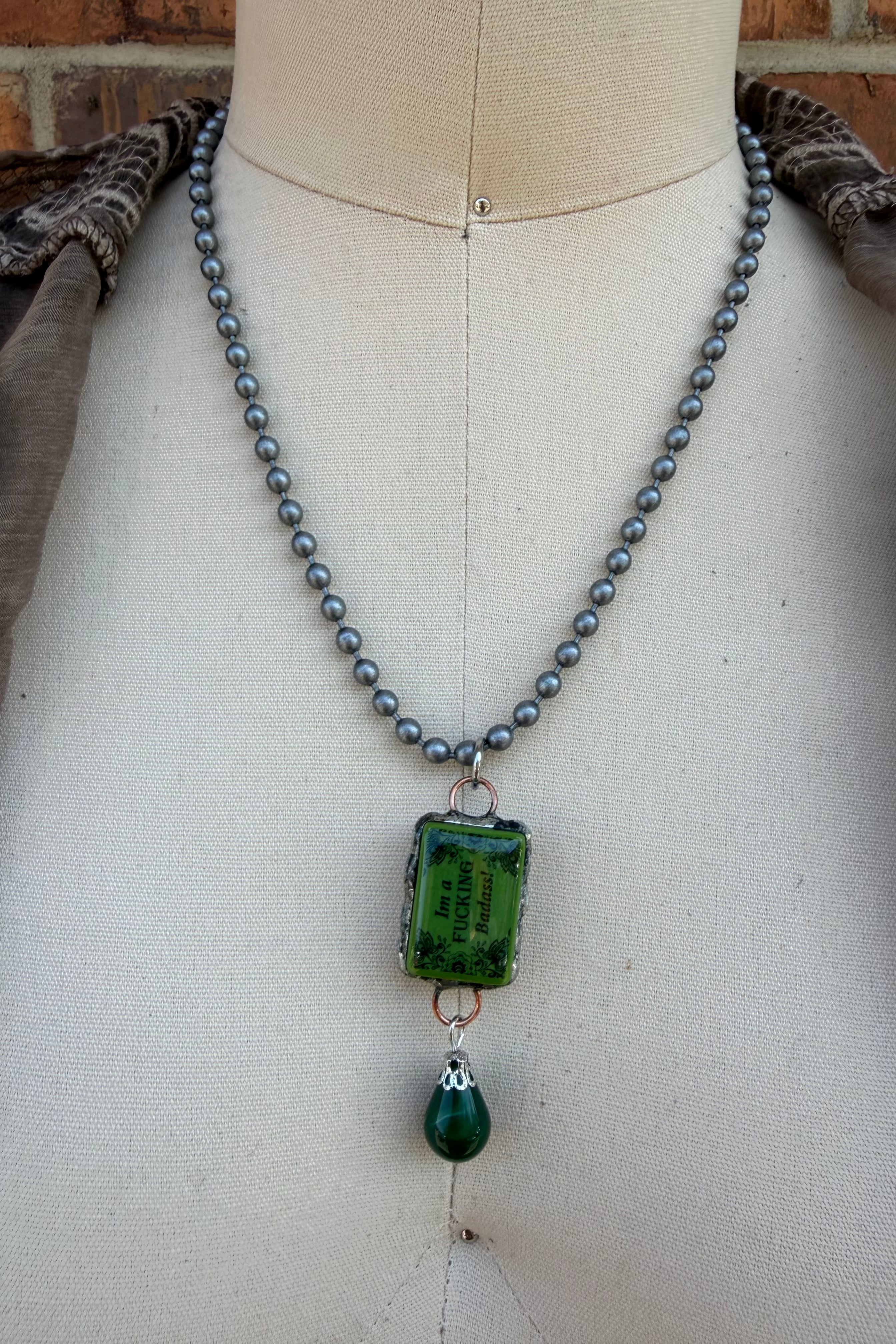 Sassy Mahjong Tile Necklace Style 15