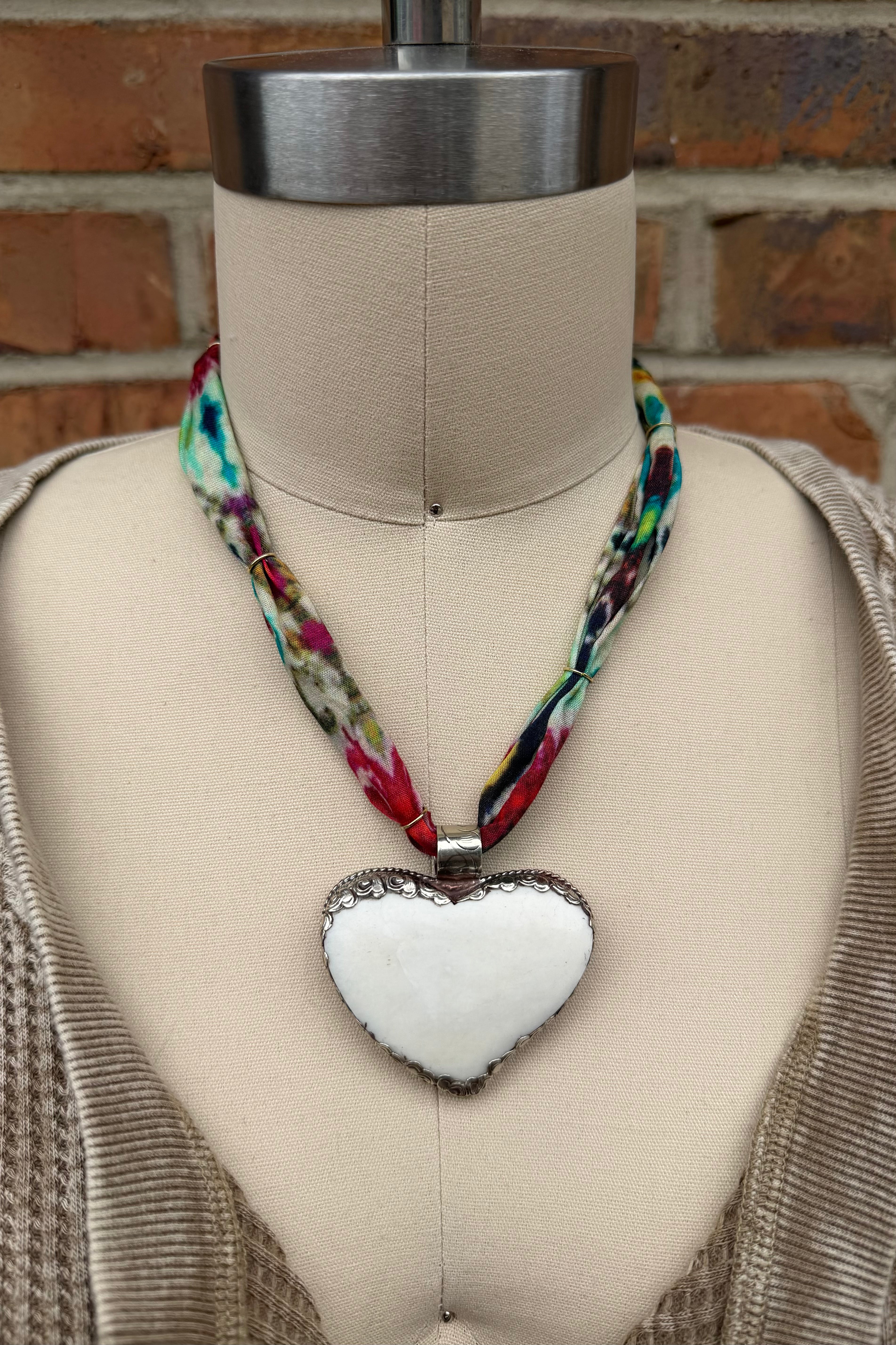 Fabric Heart Necklace