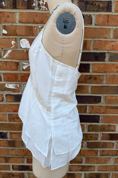 Simple White Tank with Lace