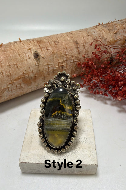 BB Jasper & Flowers Ring