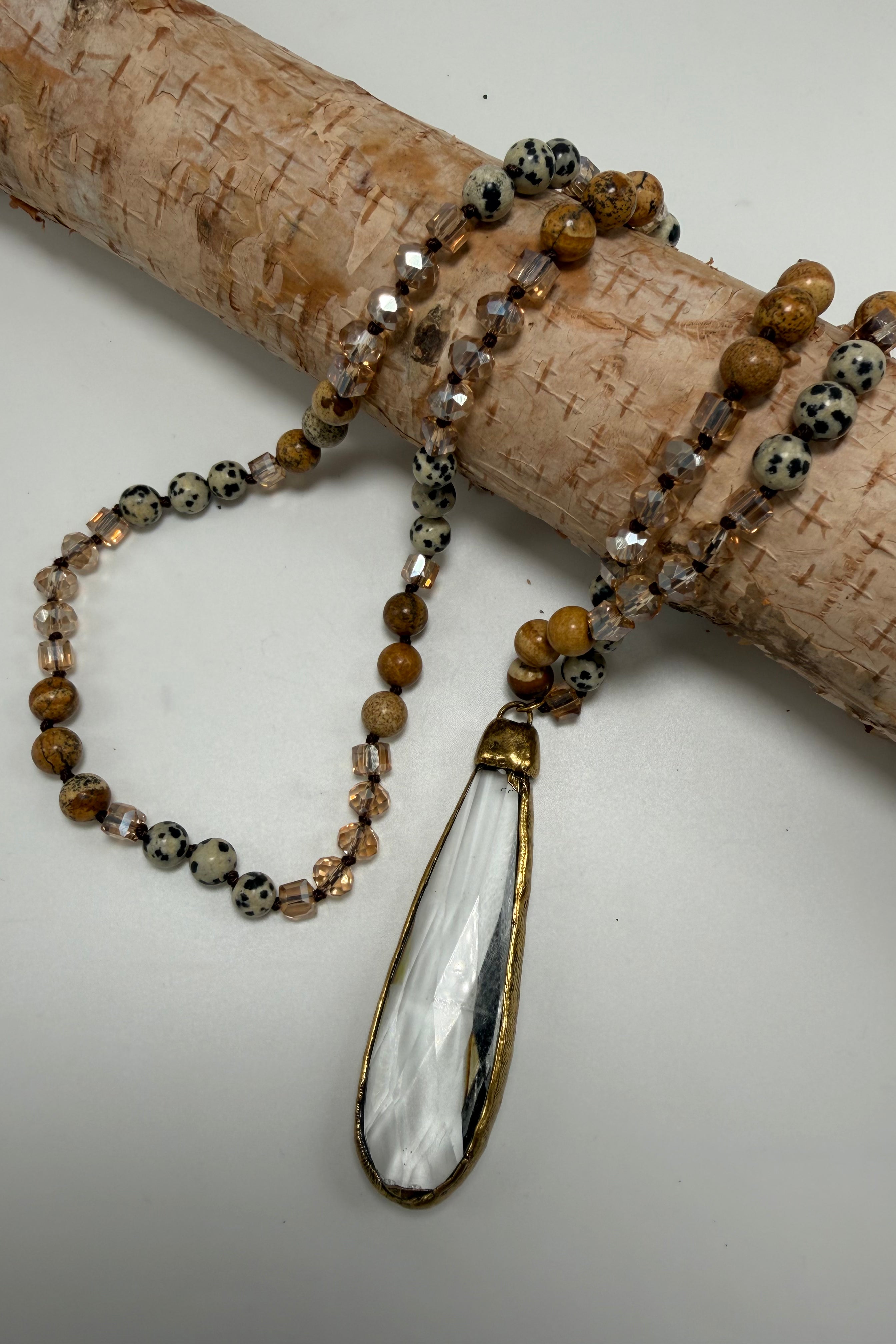 Teardrop and Funky Balls Necklace
