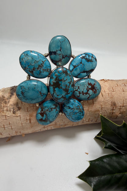 BIG Turquoise Flower Ring