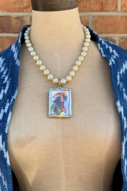 Cowgirl Portrait Necklace