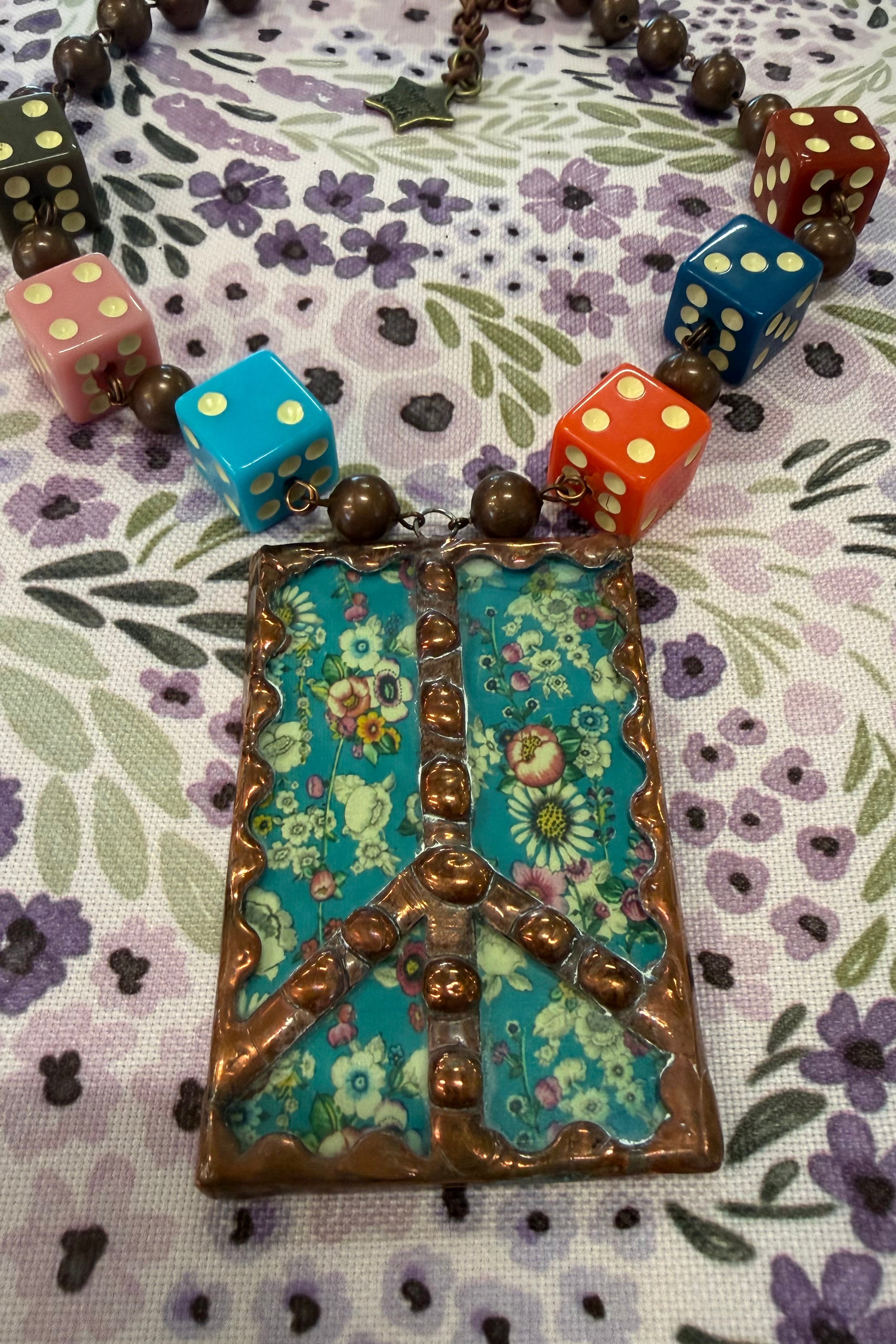 Rolling The Dice On Peace Necklace