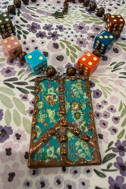 Rolling The Dice On Peace Necklace