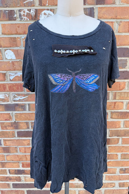 Butterfly on a Black Tee
