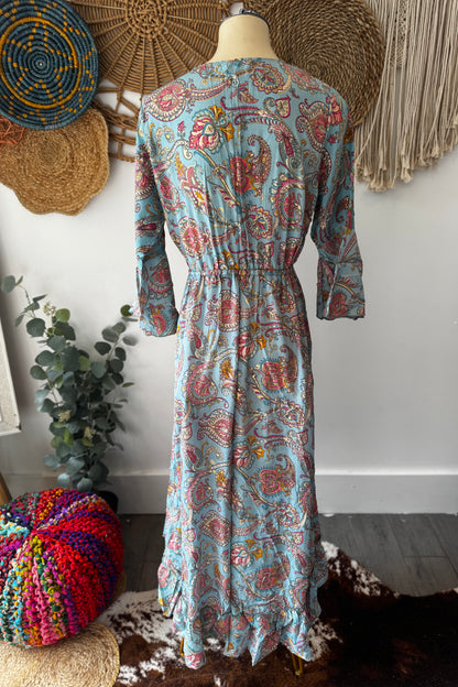 Poly Silk Front Tie Dress 11