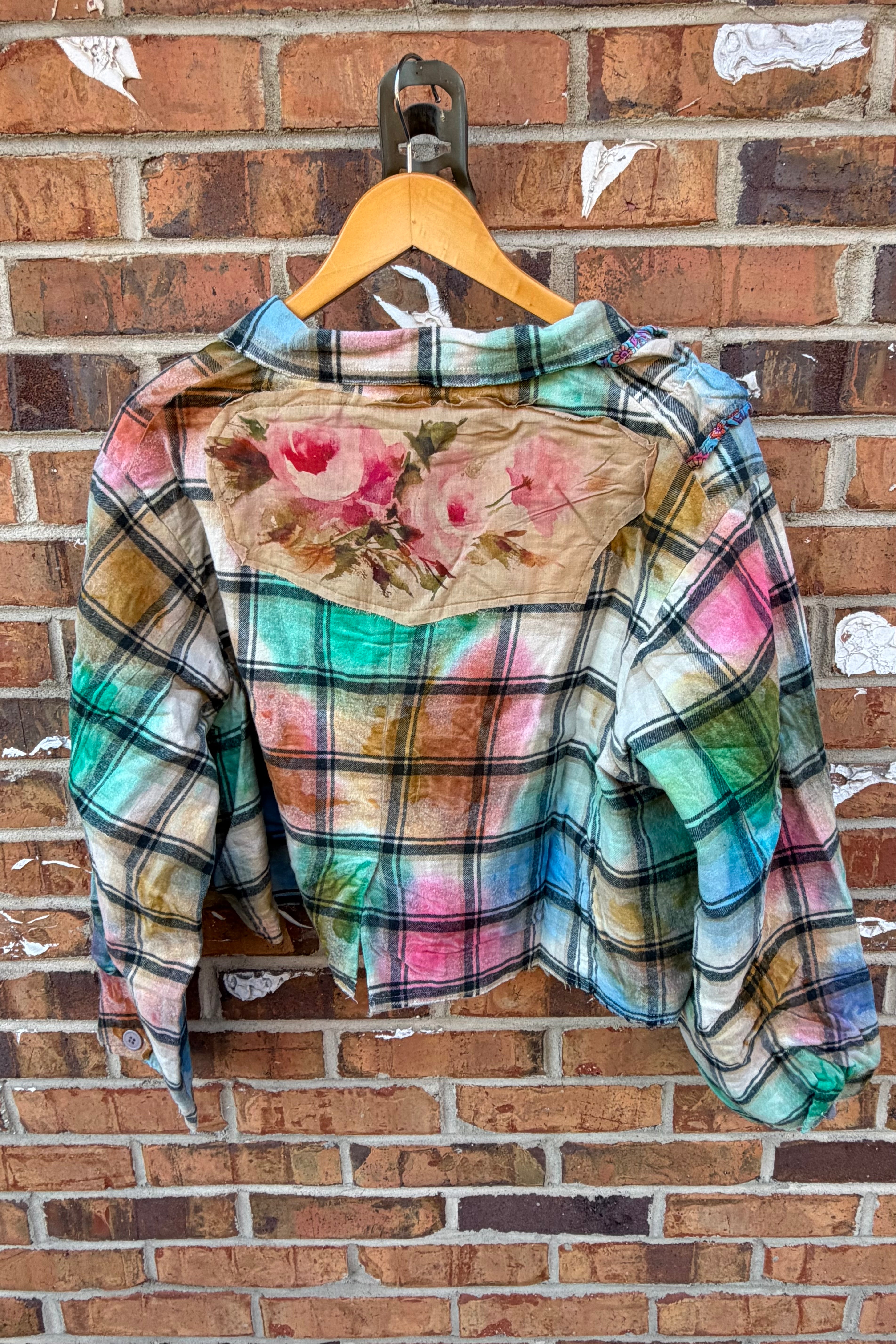 Tie Dye Bliss Cropped Flannel Jacket