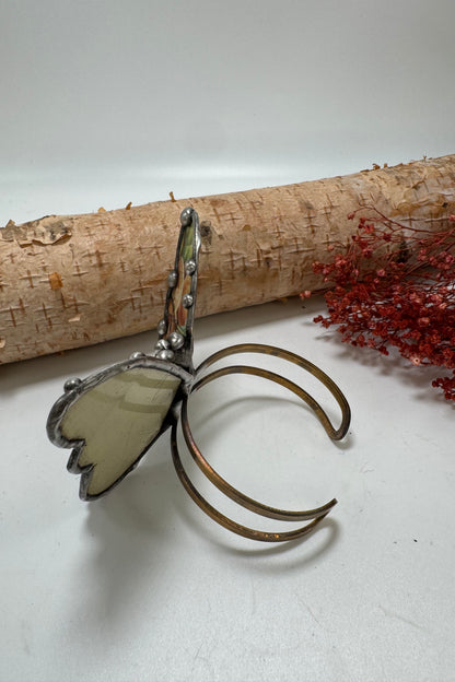 Butterfly Recycled Tin Cuff Bracelet w/ Gemstone Style 16