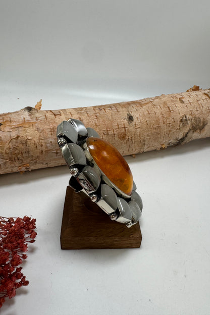 Amber Ashes Stone Ring