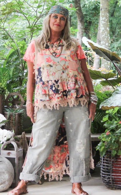 Ruffle High Lo in Floral