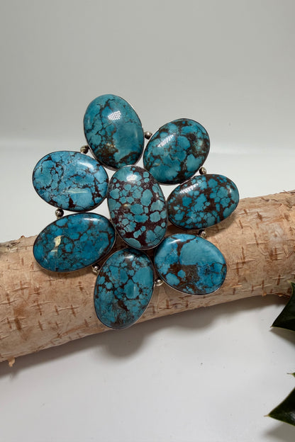 BIG Turquoise Flower Ring