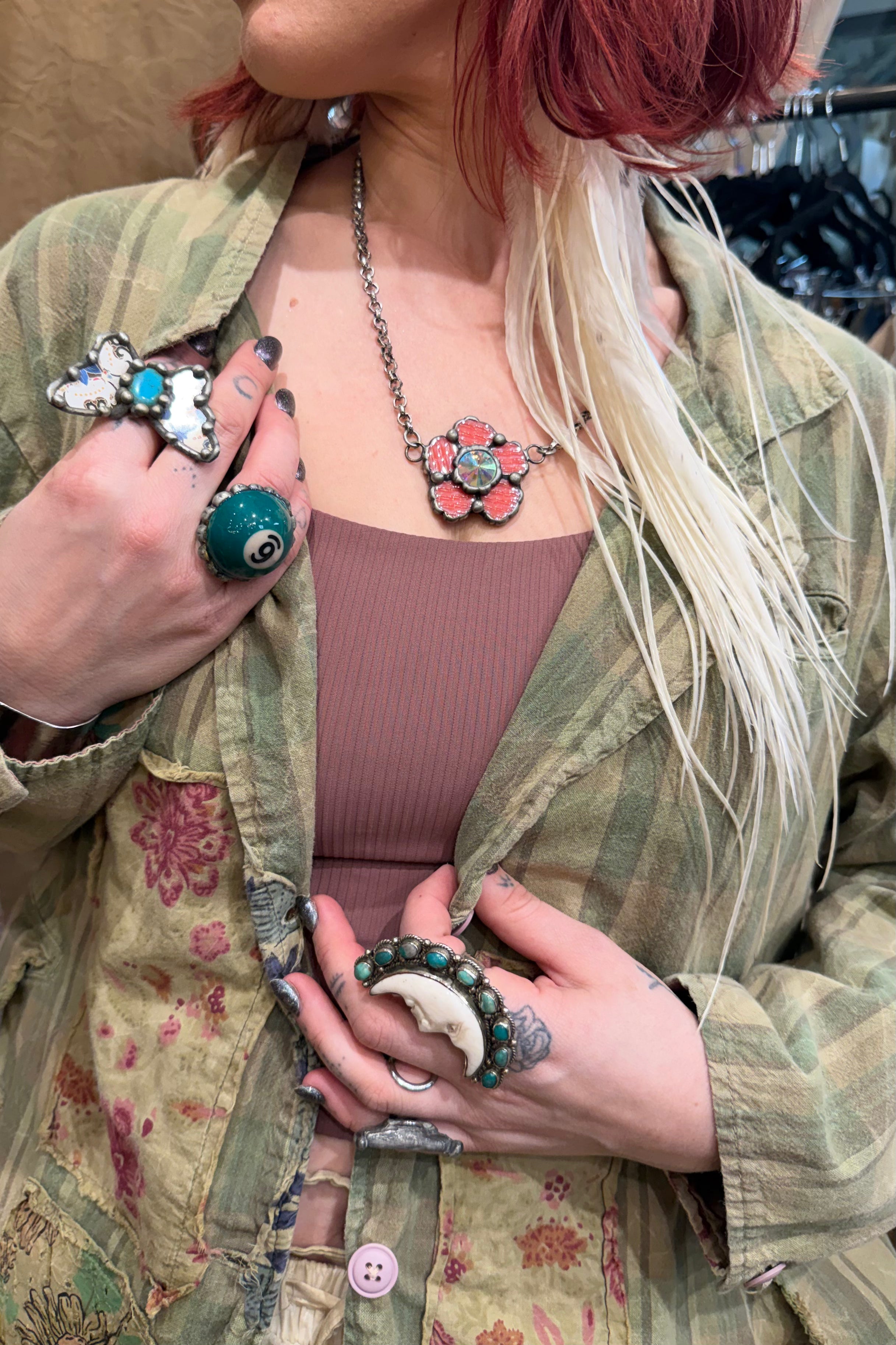 Flower in Bling Necklace