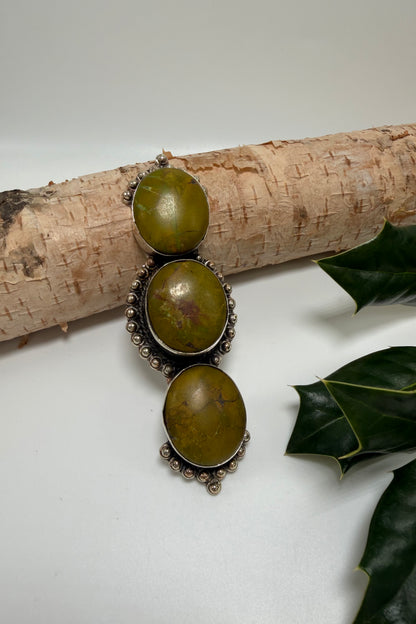 Green Stacked Big Ring